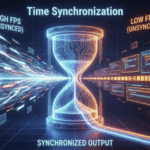 Ilustração conceitual do Time.deltaTime equalizando diferentes taxas de quadros (FPS) na Unity.